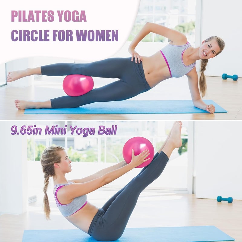 JHMFDDSB Pilates Ring Set, Pilates Essentials Kit with Pilates Ring and Ball, 3 Resistance Bands, Portable Bag & Training Poster, at Home Pilates Starter Workouts Equipment Kit for Women - Image 5